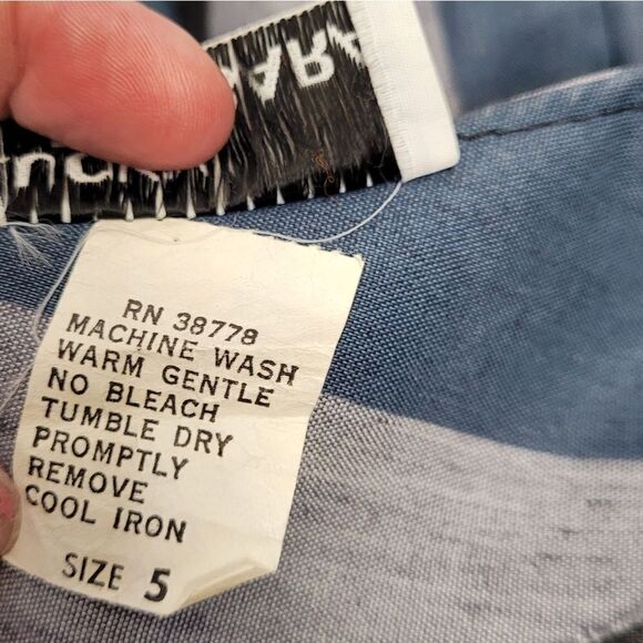 VINTAGE 70s striped puff sleeve button up back shift dress S - Picture 5 of 10